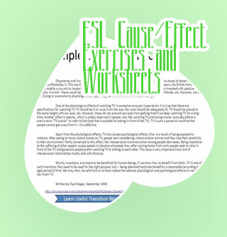 Cause and effect expository essay
