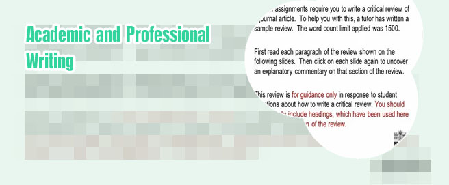 Example of a critical review