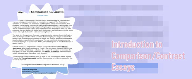 Introduction to a compare and contrast essay