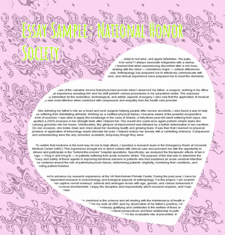 National honor society personal statement