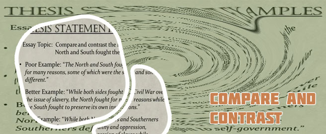 Thesis statement example for compare and contrast essay