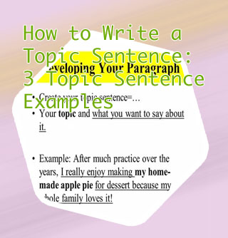 Topic sentence examples college
